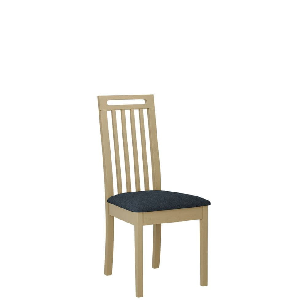 Veneti Jedálenská stolička s čalúneným sedákom ENELI 10 - dub sonoma / námornícka modrá